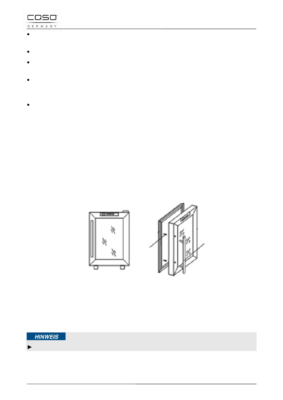 2 legs/feet, 3 the handle installing, 4 wine shelves | 5 to remove a shelf | CASO Germany WineDuett 12 User Manual | Page 27 / 83