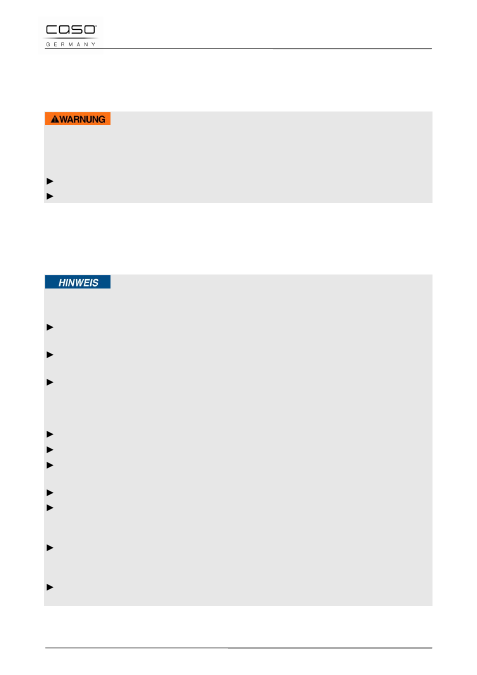 1 utilisation conforme, 2 consignes de sécurités générales, Attention | Remarque | CASO Germany WineDuett 12 User Manual | Page 37 / 83