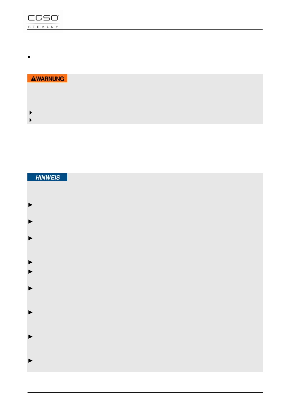 1 gebruik volgens de voorschriften, 2 algemene veiligheidsinstructies, Waarschuwing | CASO Germany WineDuett 12 User Manual | Page 75 / 83