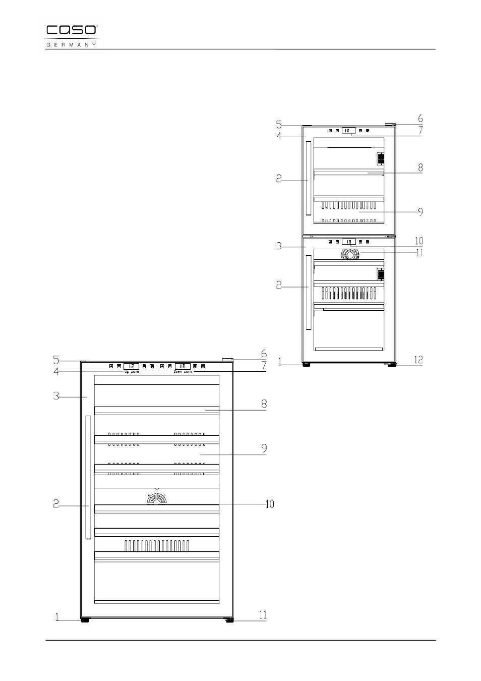3 aufbau und funktion, 1 gesamtübersicht | CASO Germany WineMaster Touch 38-2D (652) User Manual | Page 17 / 94