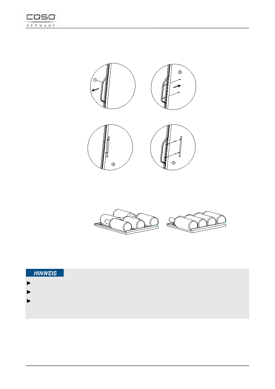 3 the handle installing, 4 wine shelves, 5 to remove a shelf | CASO Germany WineMaster Touch 38-2D (652) User Manual | Page 30 / 94