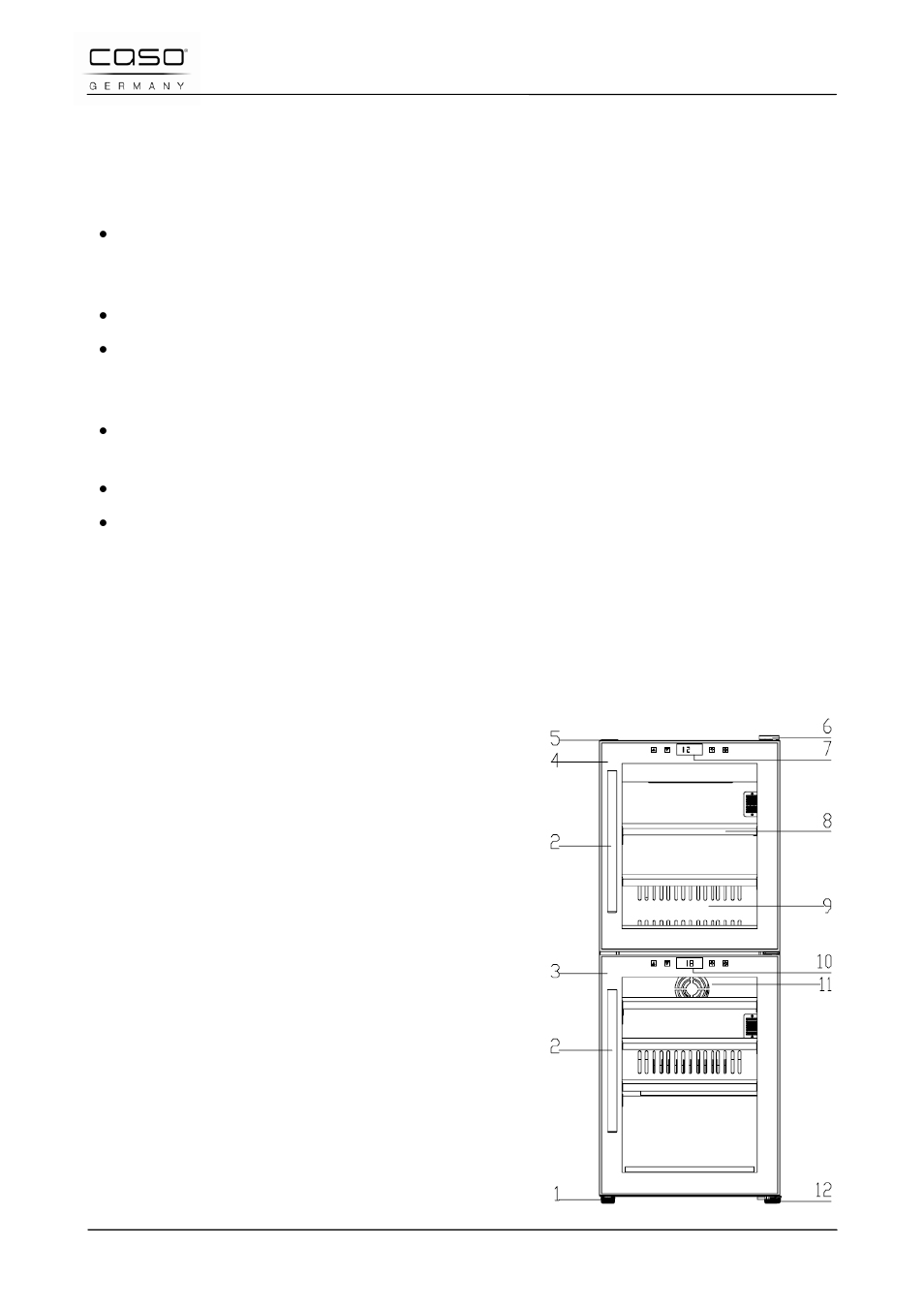 6 electrical connection, 11 design and function, 1 complete overview | CASO Germany WineMaster Touch 38-2D (652) User Manual | Page 31 / 94