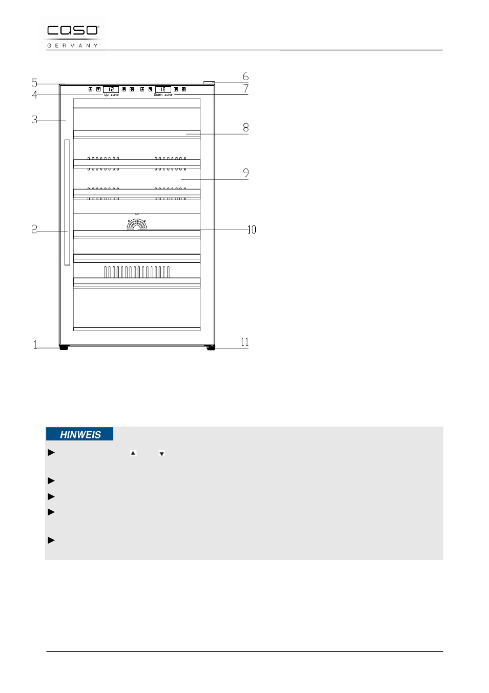 12 operation and handing, 1 operating elements and displays | CASO Germany WineMaster Touch 38-2D (652) User Manual | Page 32 / 94