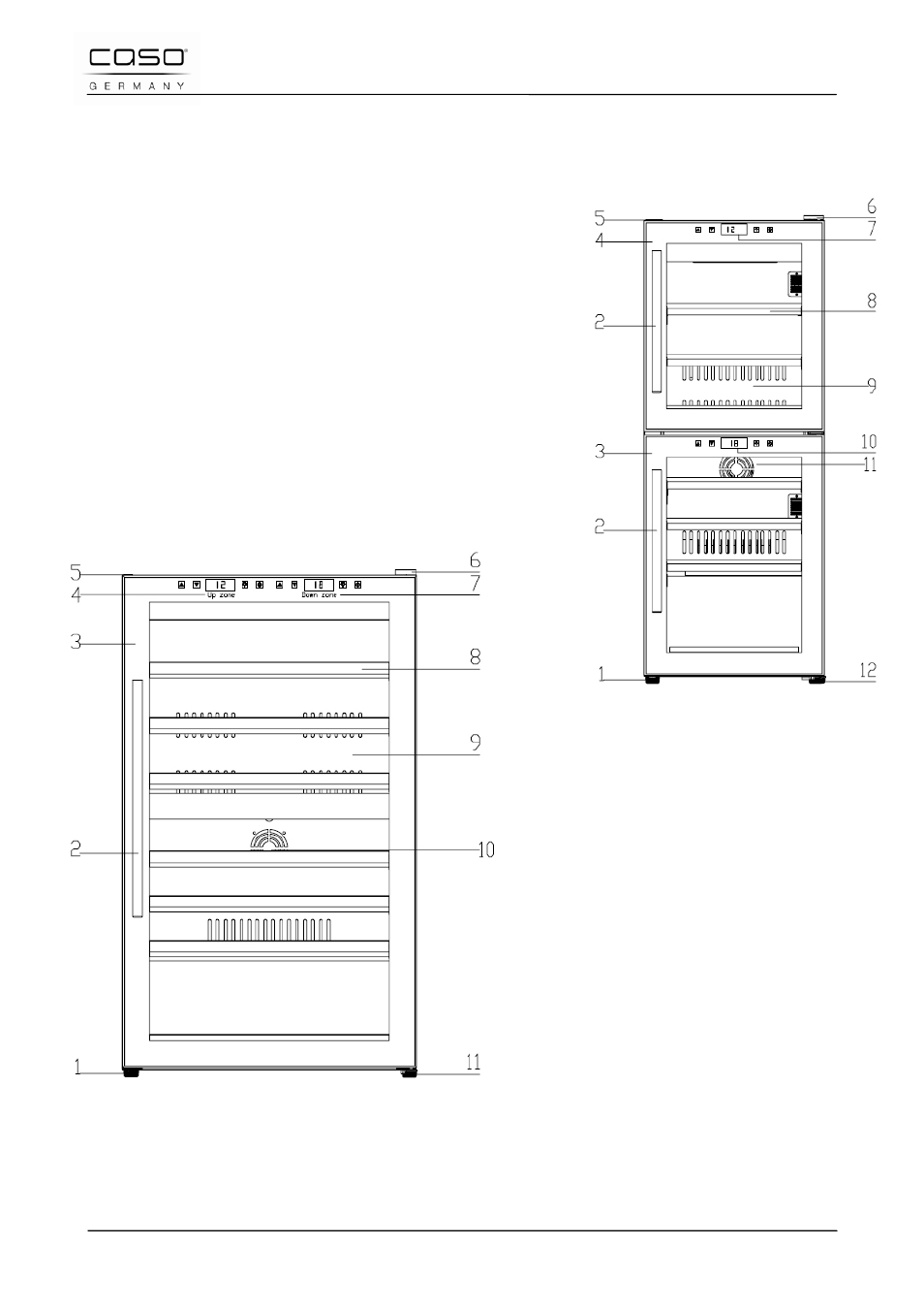 18 structure et fonctionnement, 1 vue d'ensemble, 2 commande et fonctionnement | CASO Germany WineMaster Touch 38-2D (652) User Manual | Page 46 / 94