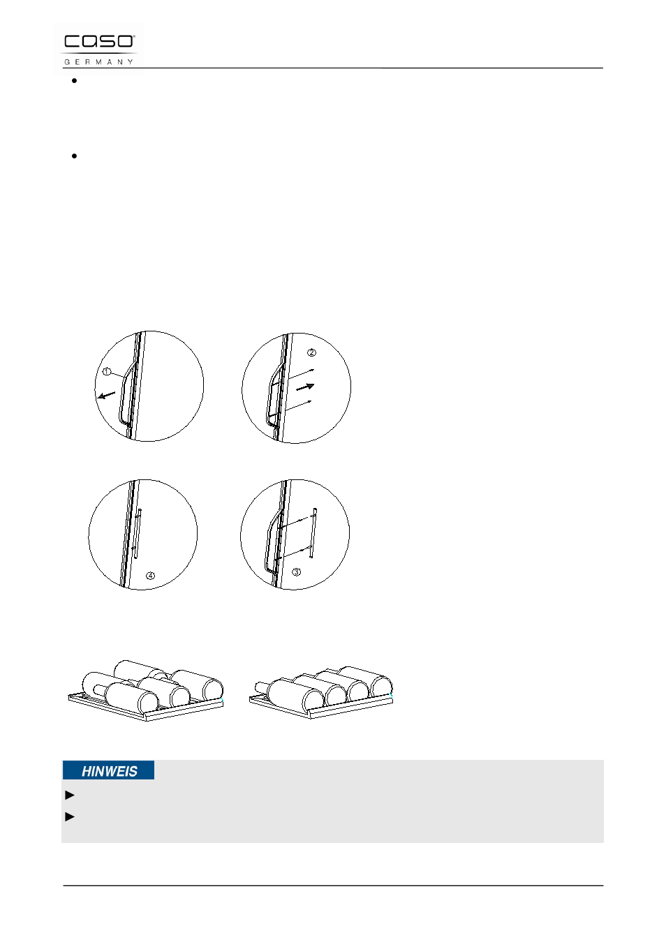 2 piedini, 3 installazione maniglia, 4 ripiani di legno | CASO Germany WineMaster Touch 38-2D (652) User Manual | Page 58 / 94