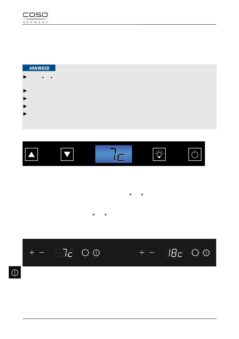 25 utilizzo e funzionamento, 1 comandi e display, Indicazione | CASO Germany WineMaster Touch 38-2D (652) User Manual | Page 61 / 94