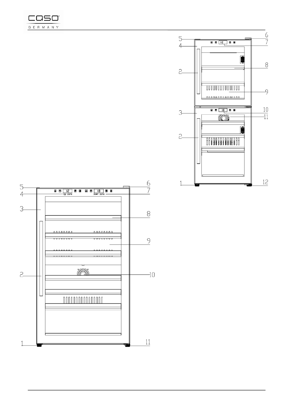 31 estructura y funciones, 1 descripción general | CASO Germany WineMaster Touch 38-2D (652) User Manual | Page 75 / 94