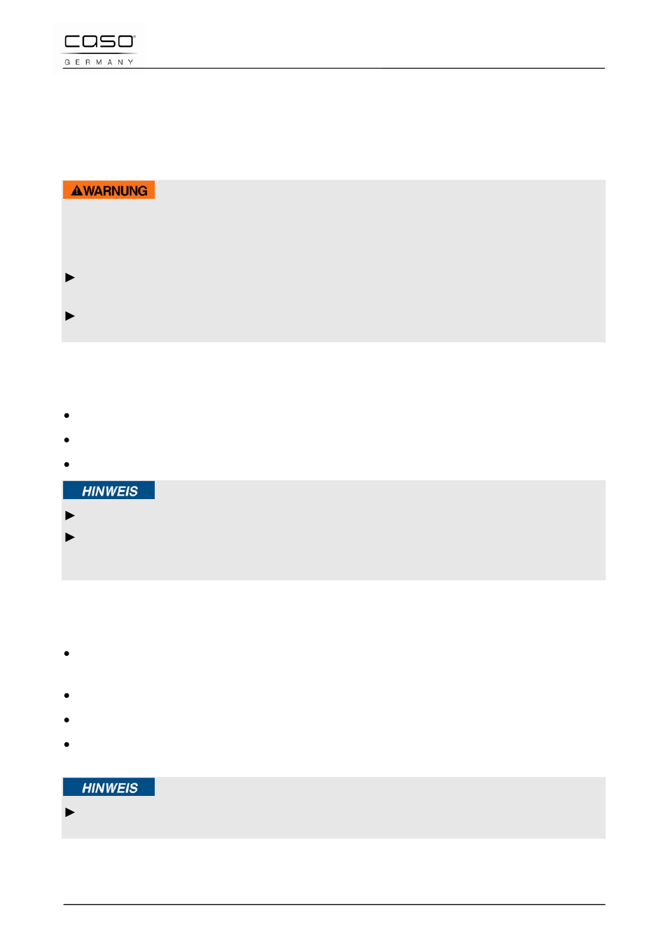 36 ingebruikname, 1 veiligheidsvoorschriften, 2 leveringsomvang en transportinspectie | 3 uitpakken, Waarschuwing | CASO Germany WineSafe 18 EB User Manual | Page 96 / 105