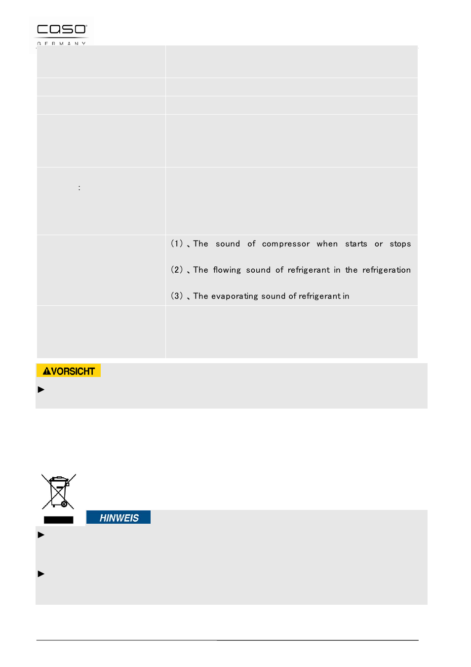 16 disposal of the old device, Attention | CASO Germany WineMaster 180 (670) User Manual | Page 36 / 92