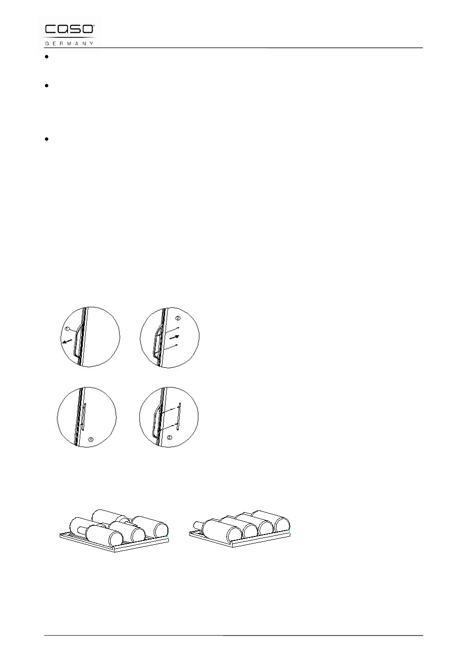 2 standfüsse, 3 anbringung des griffes, 4 holzlagerböden | CASO Germany WineSafe 12 (622,624) User Manual | Page 15 / 80