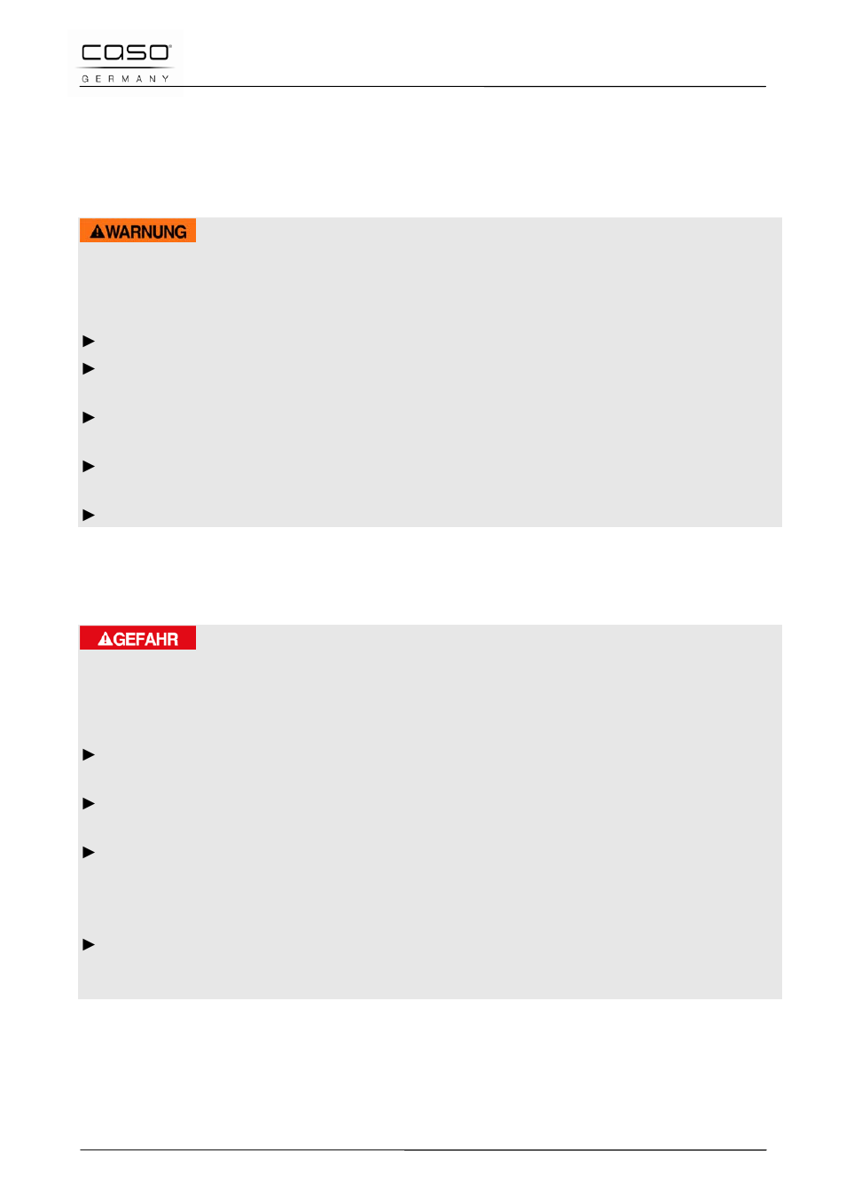 3 sources of danger, 1 danger of burns or of explosion, 2 dangers due to electrical power | Warning, Danger | CASO Germany WineSafe 12 (622,624) User Manual | Page 25 / 80