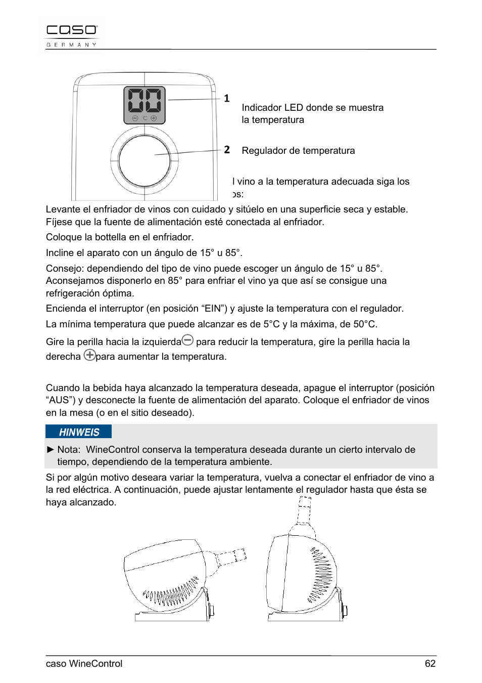 CASO Germany WineControl User Manual | Page 62 / 78