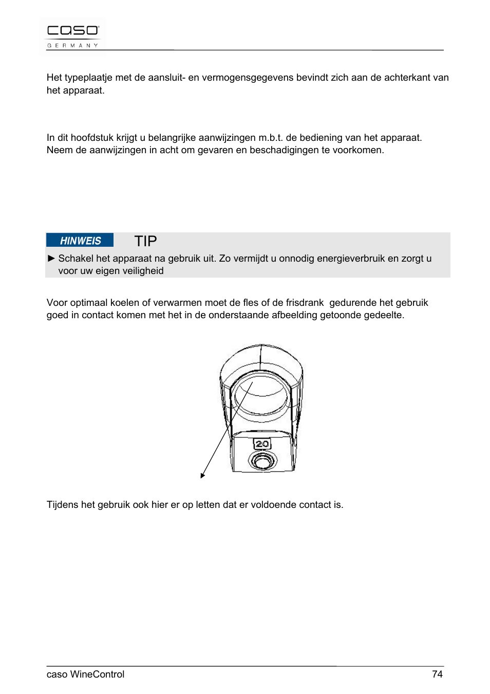 49 bediening en gebruik | CASO Germany WineControl User Manual | Page 74 / 78