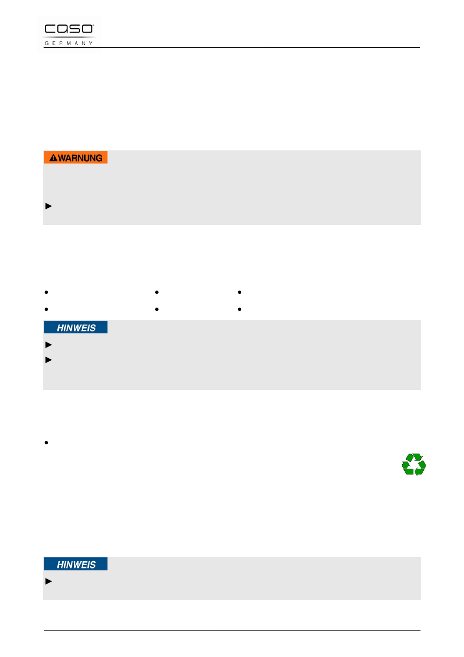 3 inbetriebnahme, 1 sicherheitshinweise, 2 lieferumfang und transportinspektion | 3 auspacken, 4 entsorgung der verpackung | CASO Germany TeeGourmet User Manual | Page 15 / 92