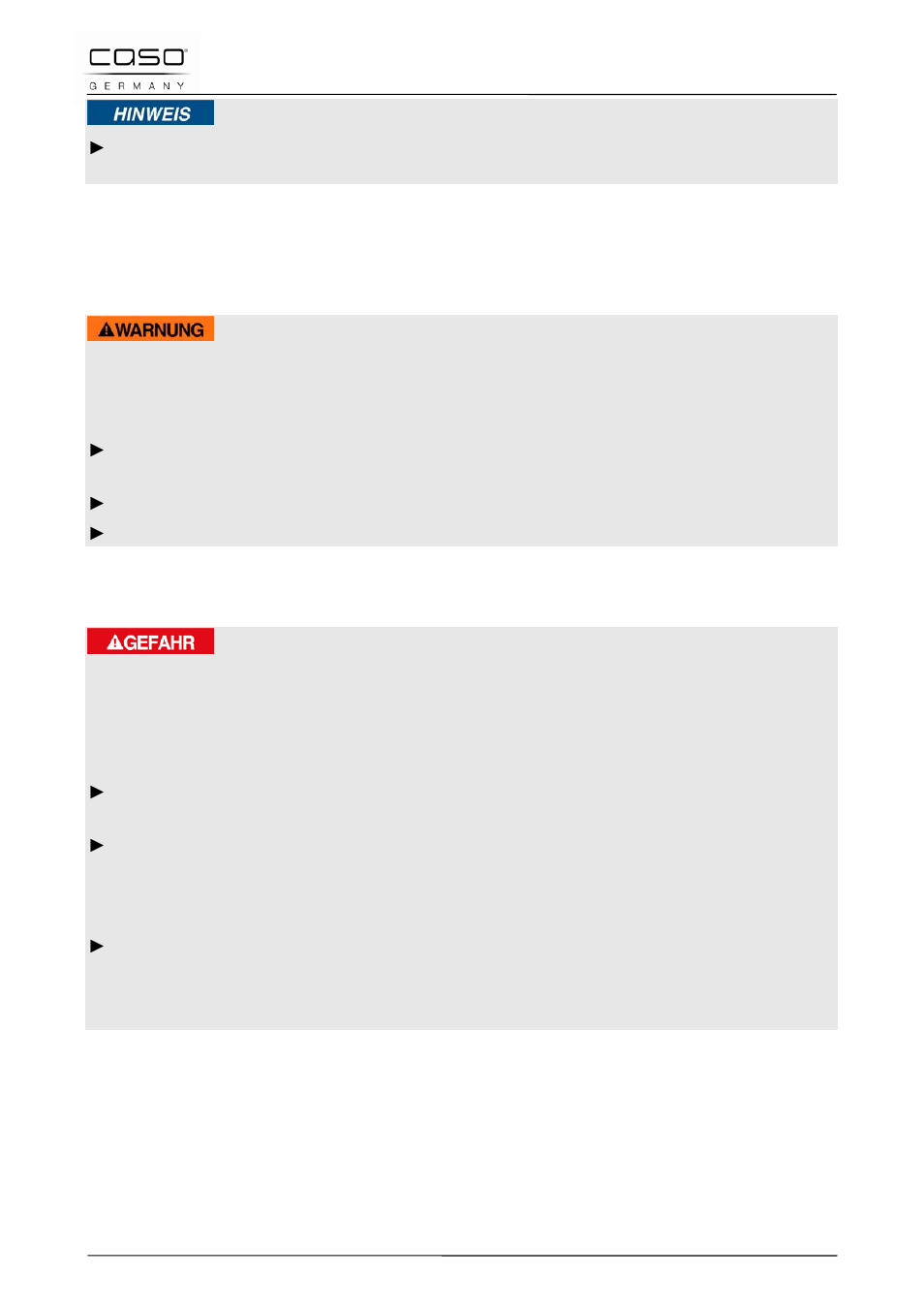 3 fonti di pericolo, 1 pericolo a bruciatura, 2 pericolo dovuto a corrente elettrica | Indicazione, Avviso, Pericolo | CASO Germany TeeGourmet User Manual | Page 55 / 92