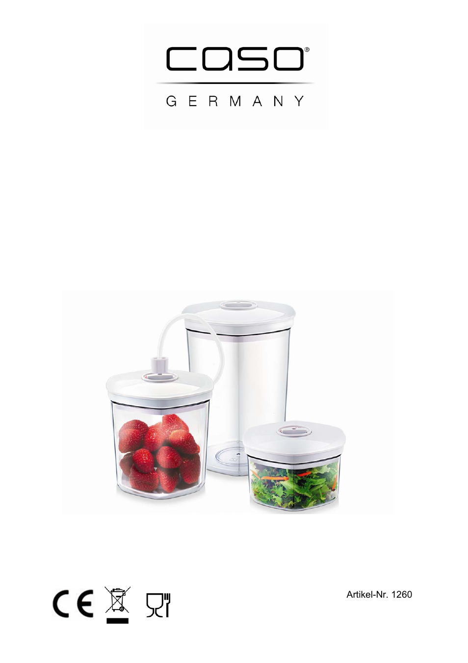 CASO Germany Vacuum Canister Set User Manual | 53 pages