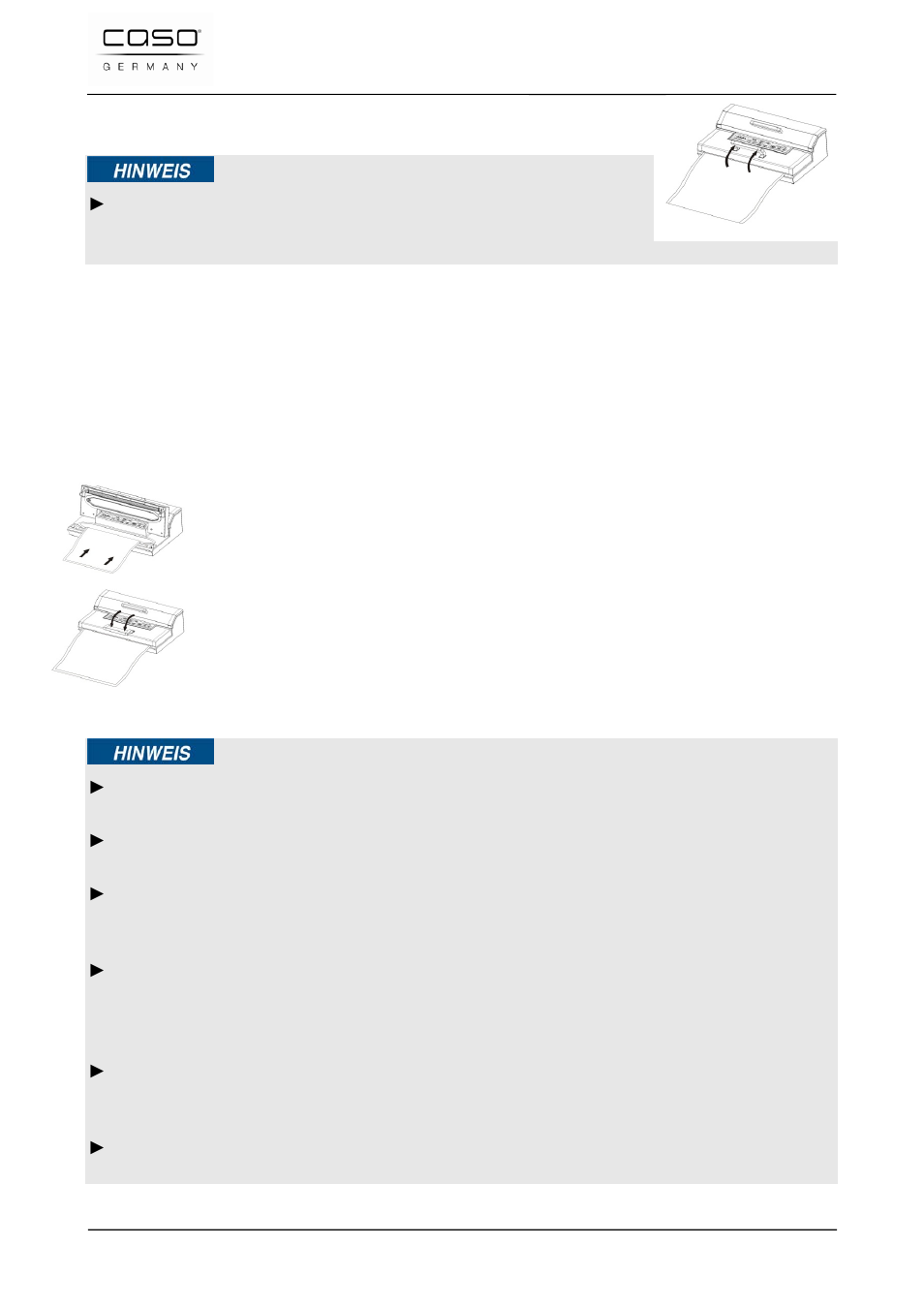 2 conservation dans un sachet, Remarque | CASO Germany FastVac 4000 User Manual | Page 60 / 125