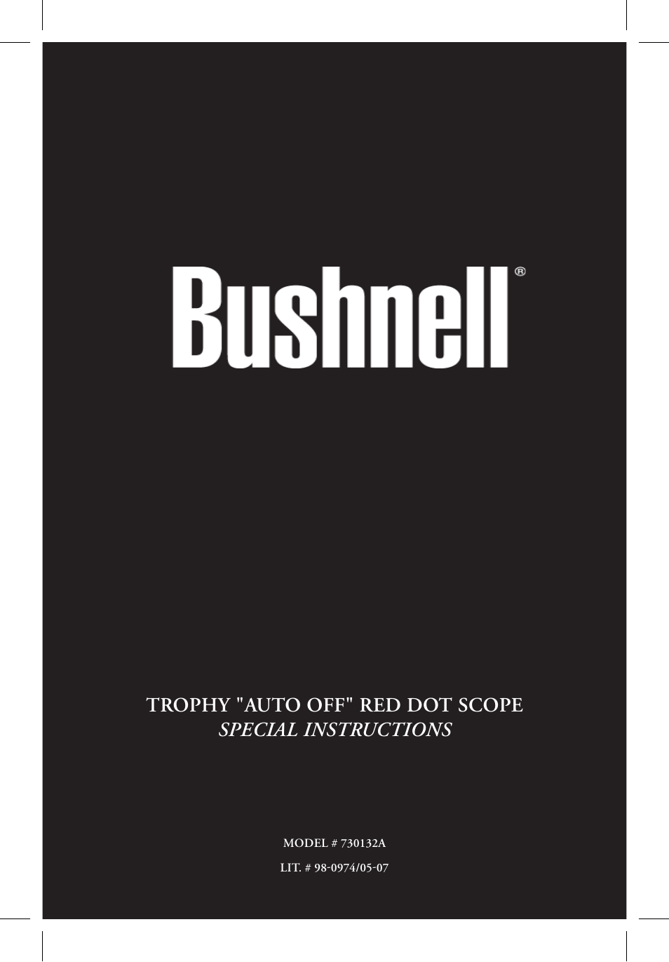 Bushnell TROPHY 730132A User Manual | 8 pages