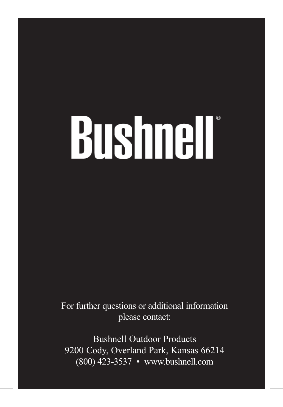 Bushnell TROPHY 730132A User Manual | Page 8 / 8