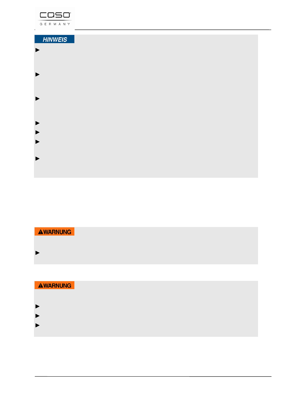 3 bronnen van gevaar, 1 verbrandingsgevaar, 2 brandgevaar | Waarschuwing | CASO Germany FastVac 3000 User Manual | Page 105 / 119