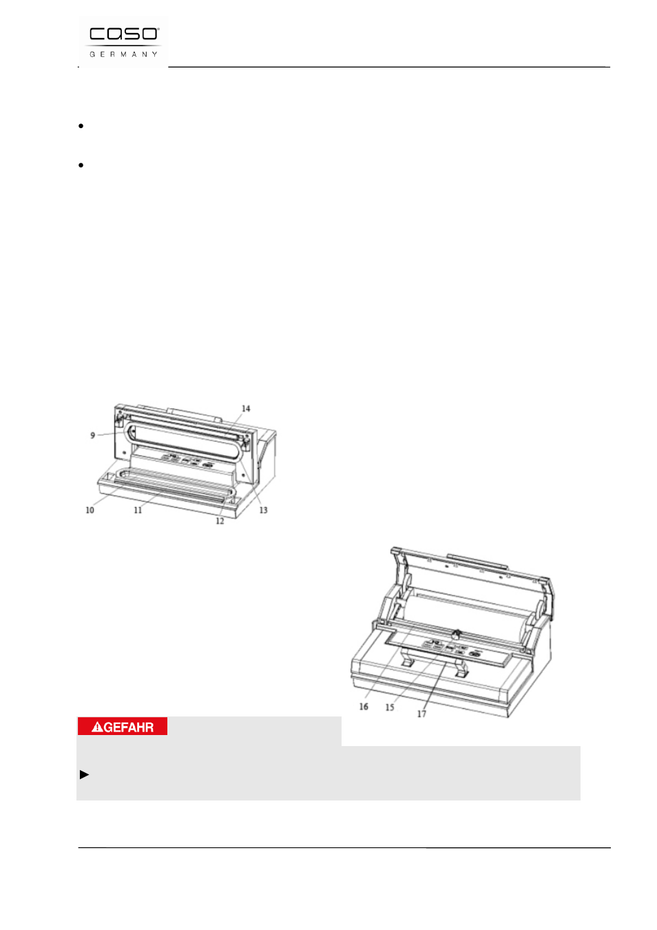 57 opbouw en functie, 1 algemeen overzicht, Gevaar | CASO Germany FastVac 3000 User Manual | Page 110 / 119