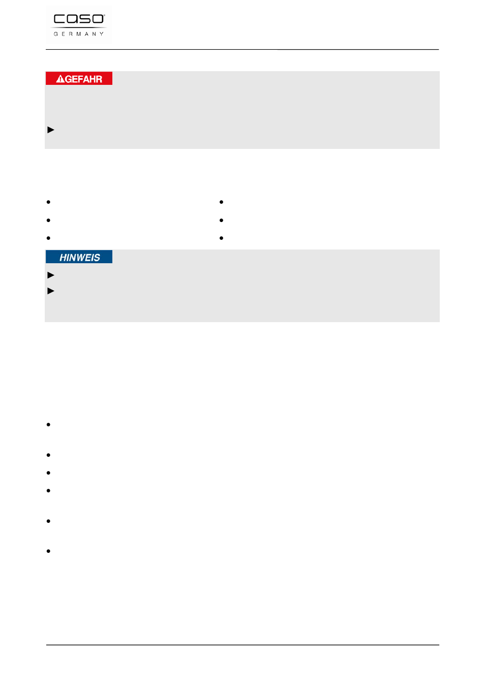 1 sicherheitshinweise, 2 lieferumfang und transportinspektion, 3 einsatzbereich | CASO Germany FastVac 3000 User Manual | Page 16 / 119