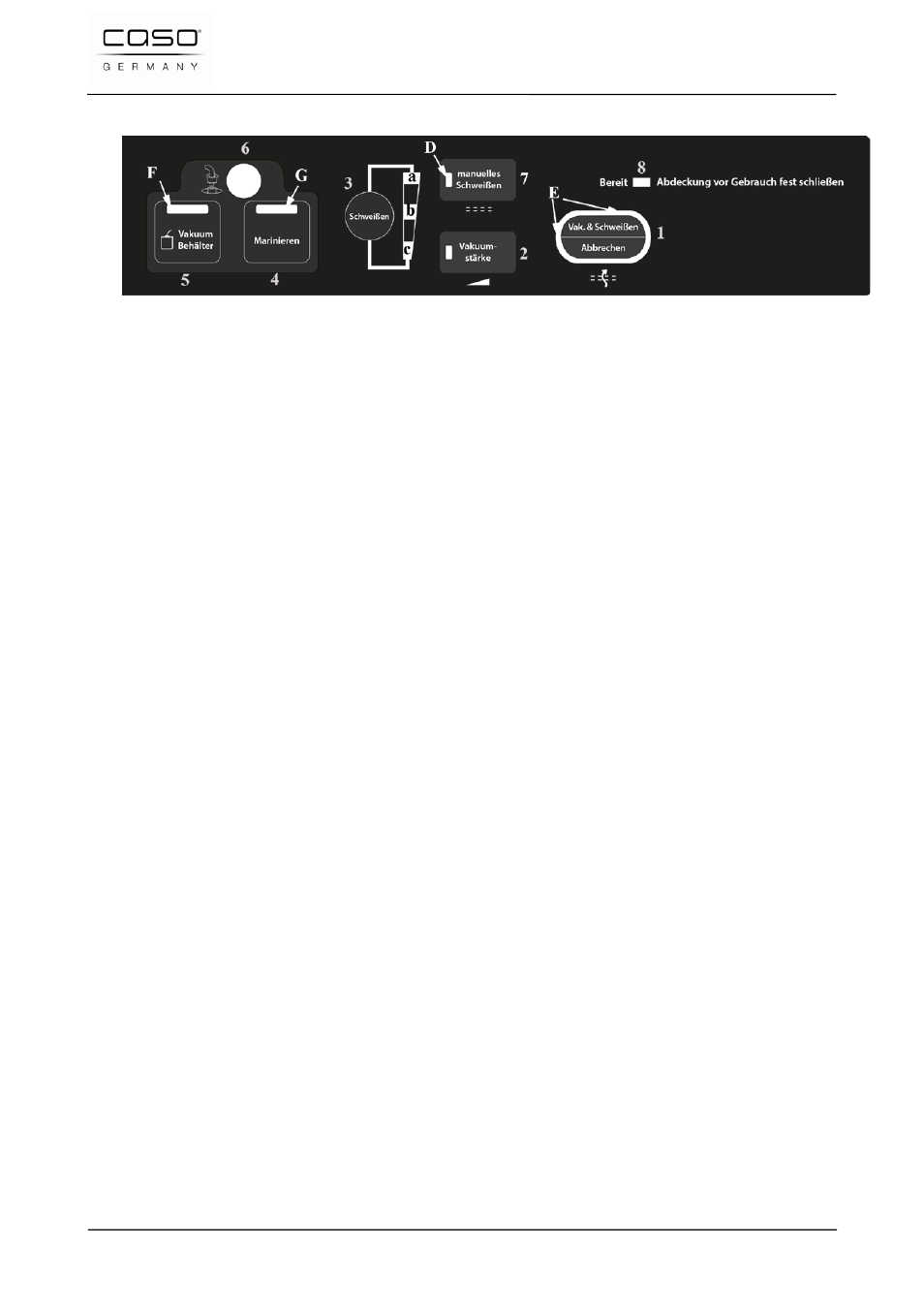 2 panneau de commande | CASO Germany FastVac 3000 User Manual | Page 55 / 119