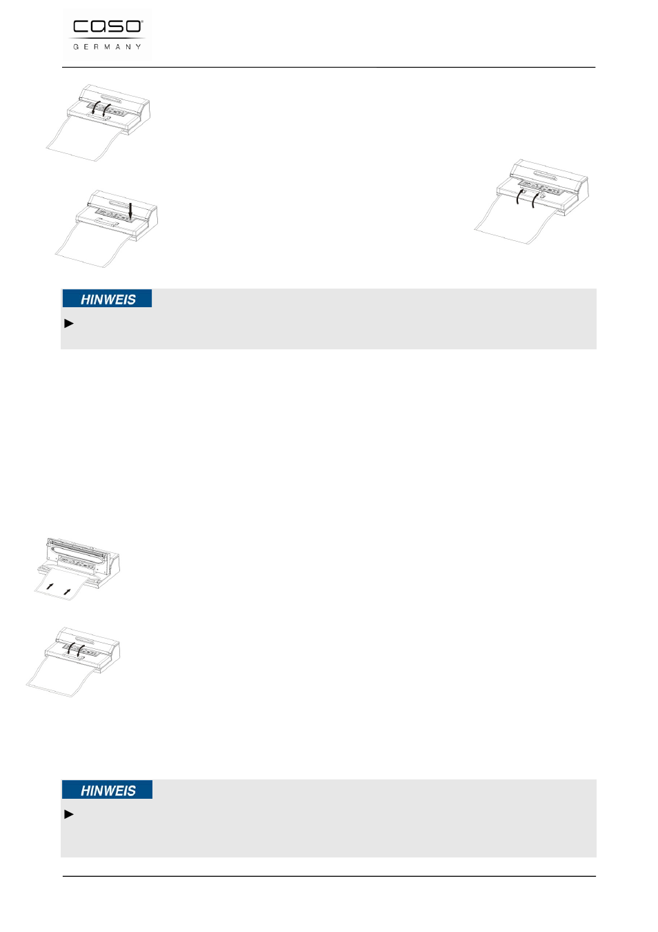 2 confezionamento sotto vuoto in un sacchetto, Indicazione | CASO Germany FastVac 3000 User Manual | Page 75 / 119