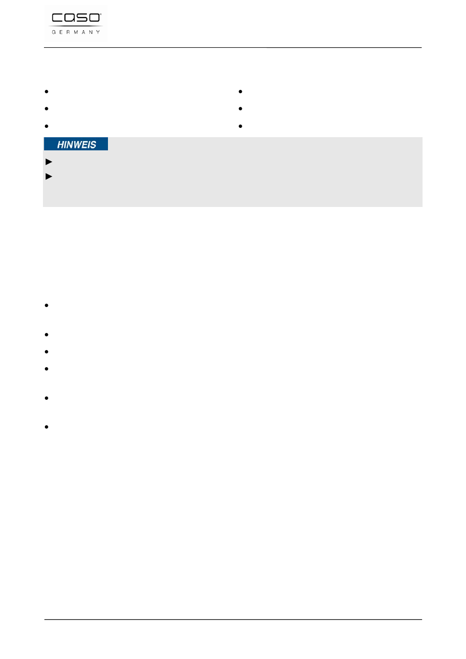 2 ámbito de suministro e inspección de transporte, 3 funciones, 4 desembalaje | 5 eliminación del embalaje, Nota | CASO Germany FastVac 3000 User Manual | Page 89 / 119