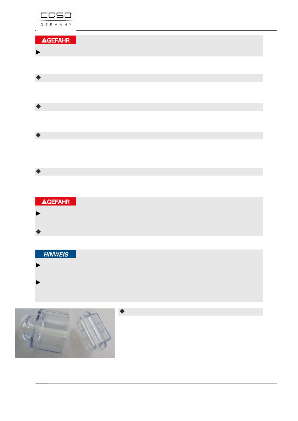 2 reiniging, Gevaar | CASO Germany VC 320 Vacuum Set User Manual | Page 130 / 132