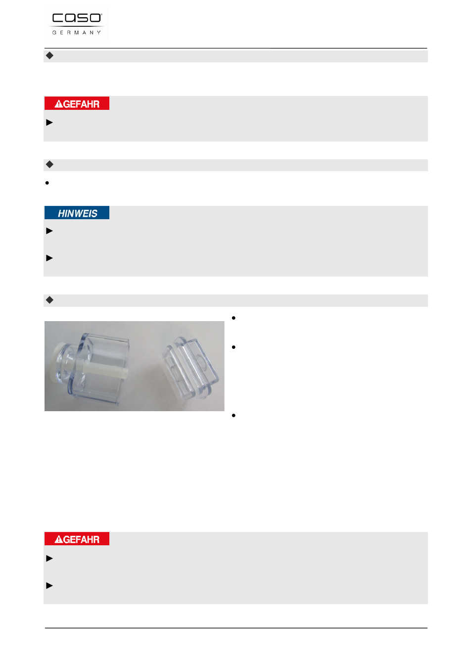 9 störungsbehebung, 1 sicherheitshinweise | CASO Germany VC 320 Vacuum Set User Manual | Page 29 / 132