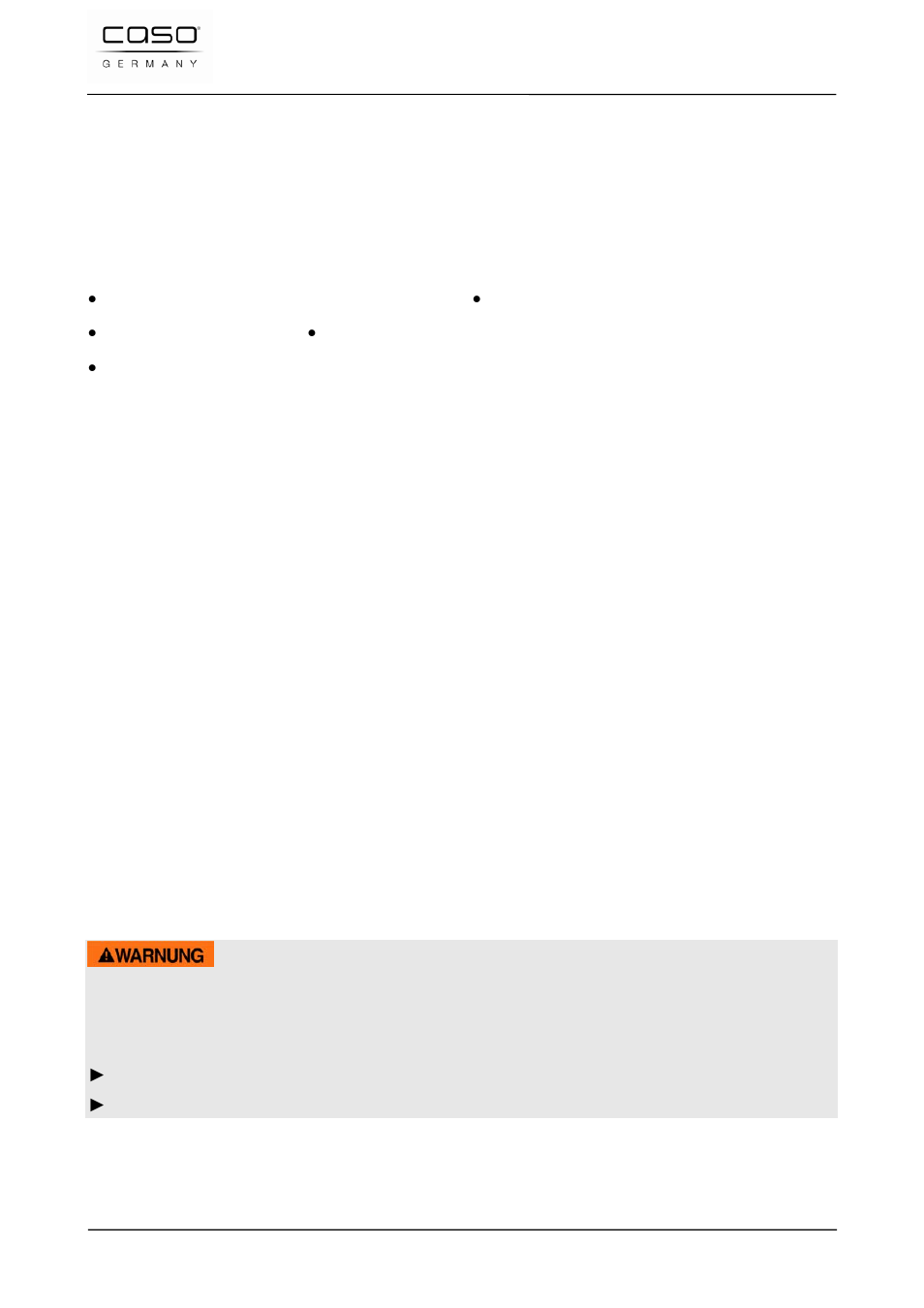 4 limitation of liability, 5 copyright protection, 12 safety | 1 intended use, Warning | CASO Germany VC 320 Vacuum Set User Manual | Page 34 / 132