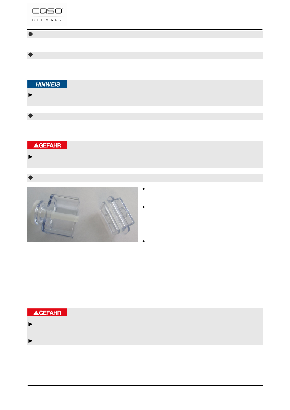 17 troubleshooting, 1 safety notices, Warning | Danger | CASO Germany VC 320 Vacuum Set User Manual | Page 49 / 132