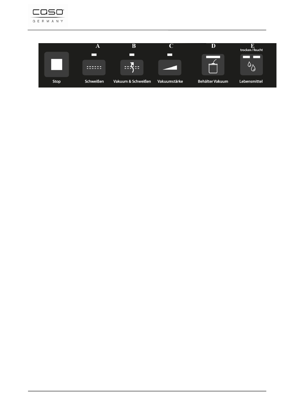 2 panneau de commande | CASO Germany VC 320 Vacuum Set User Manual | Page 61 / 132