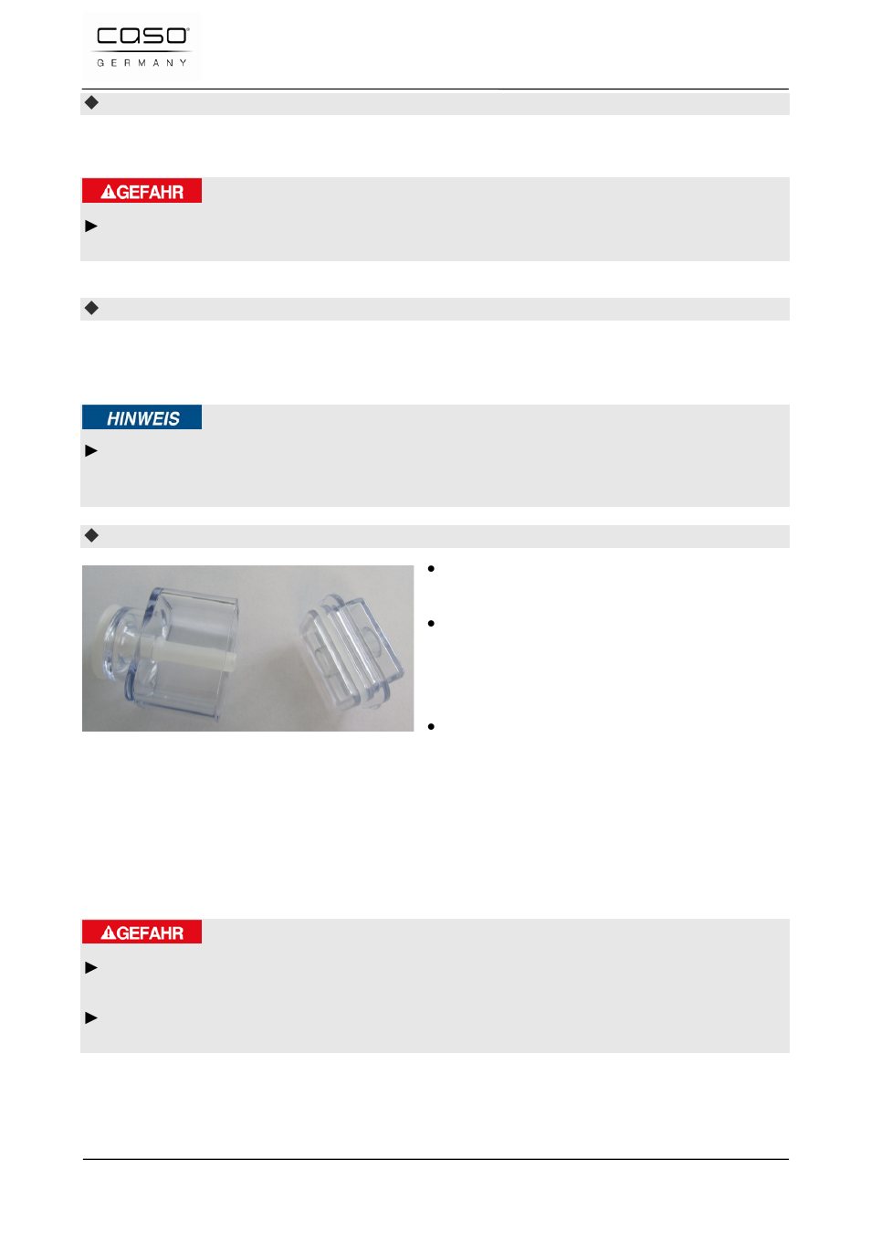 25 réparation des pannes, 1 consignes de sécurité, Danger | Remarque | CASO Germany VC 320 Vacuum Set User Manual | Page 69 / 132