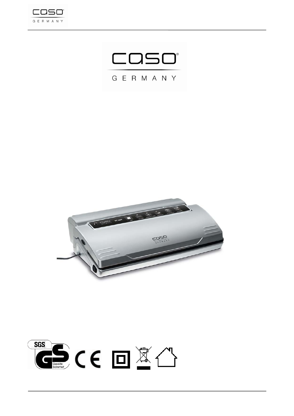 Istruzioni d’uso originali, Sistema di sigillatura sottovuoto vc320 pro | CASO Germany VC 320 Vacuum Set User Manual | Page 72 / 132