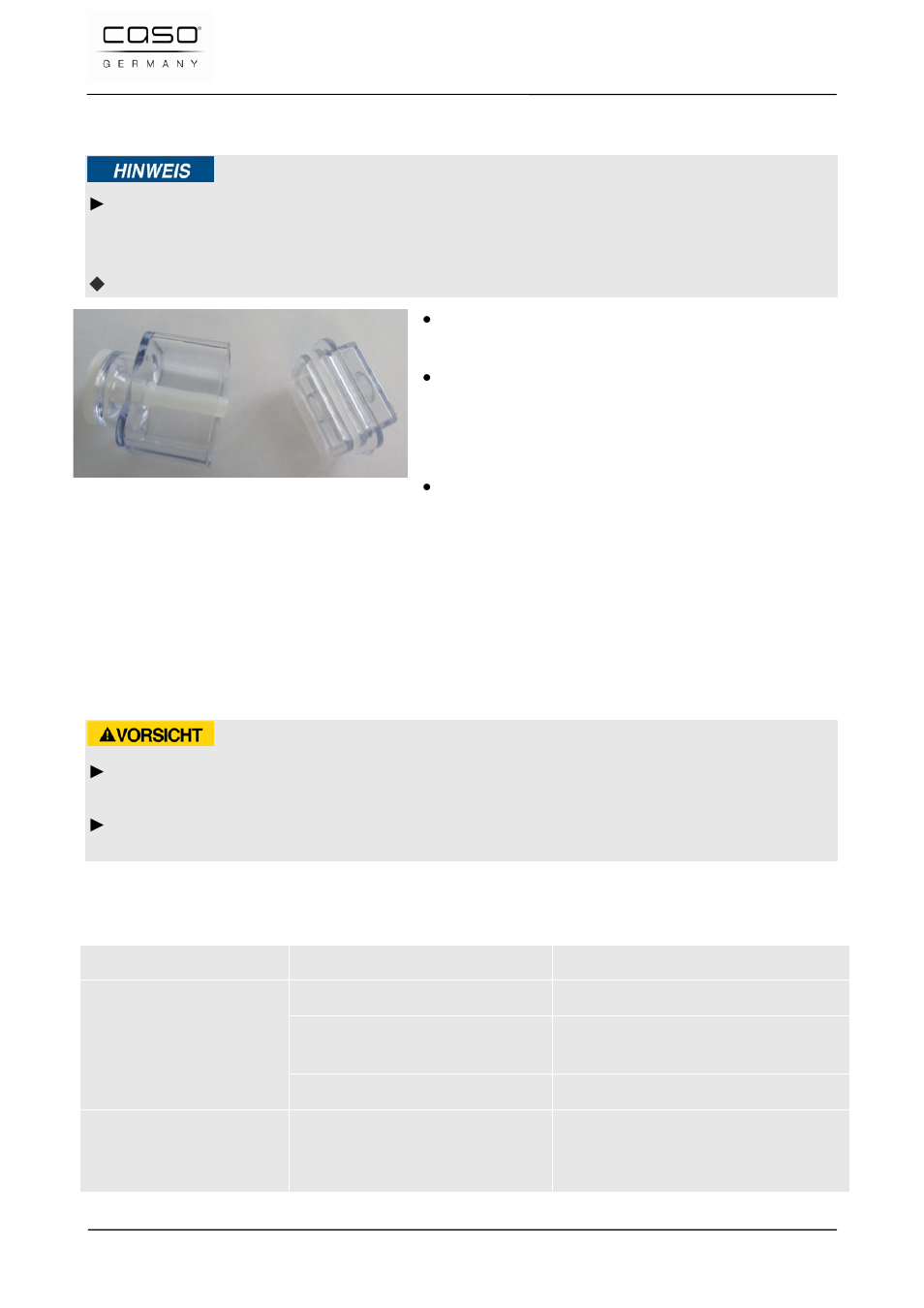 33 eliminazione malfunzionamenti, 1 indicazioni di sicurezza, 2 cause malfunzionamenti e risoluzione | Indicazione, Attenzione | CASO Germany VC 320 Vacuum Set User Manual | Page 90 / 132