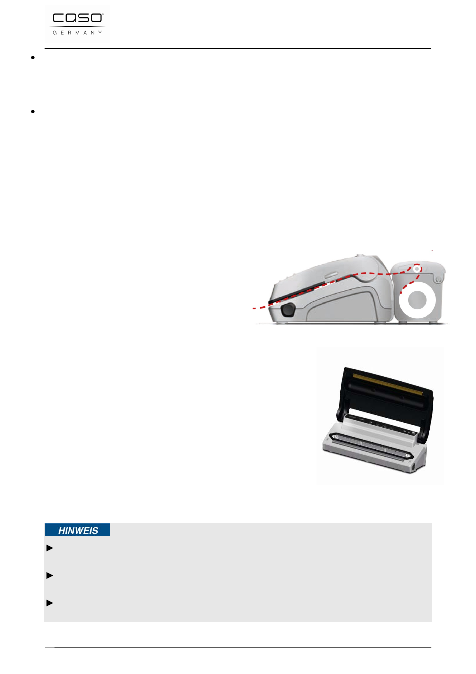 8 apertura de las bolsas selladas, 9 uso de la caja del rollo de láminas, 10 utilización del cúter | 11 almacenamiento de la envasadora vc300 pro, Consejo | CASO Germany VC 300 Vacuum System User Manual | Page 100 / 125