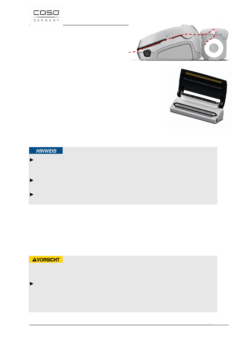 9 gebruiken van de foliebox, 10 gebruik van de cutter, 11 opbergen van de vakuumierer vc300 pro | 60 reiniging en onderhoud, 1 veiligheidsvoorschriften, Voorzichtig | CASO Germany VC 300 Vacuum System User Manual | Page 121 / 125