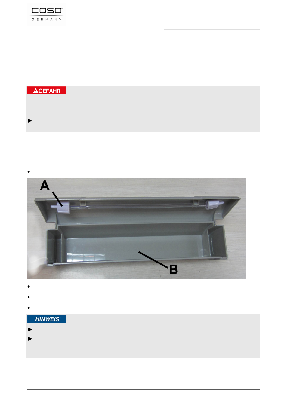 5 inbetriebnahme, 1 sicherheitshinweise, 2 lieferumfang und transportinspektion | CASO Germany VC 300 Vacuum System User Manual | Page 17 / 125