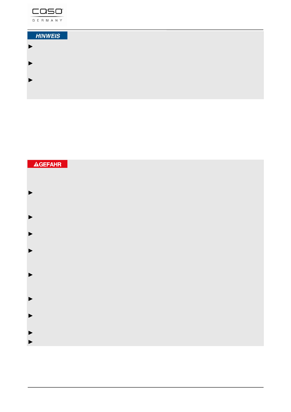 8 reinigung und pflege, 1 sicherheitshinweise | CASO Germany VC 300 Vacuum System User Manual | Page 26 / 125