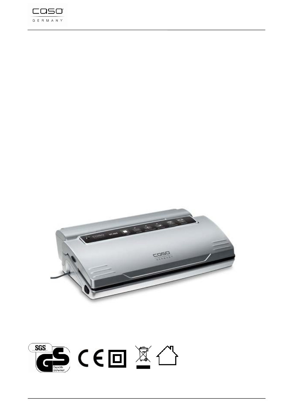 Instruction manual, Vacuum sealer system, Vc300 pro | CASO Germany VC 300 Vacuum System User Manual | Page 30 / 125