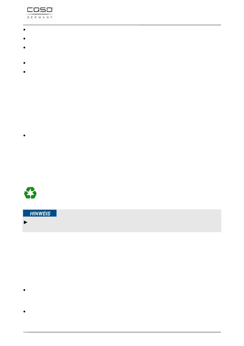 4 disimballaggio, 5 smaltimento dell’involucro, 6 posizionamento | 1 requisiti del luogo di posizionamento, Indicazione | CASO Germany VC 300 Vacuum System User Manual | Page 74 / 125