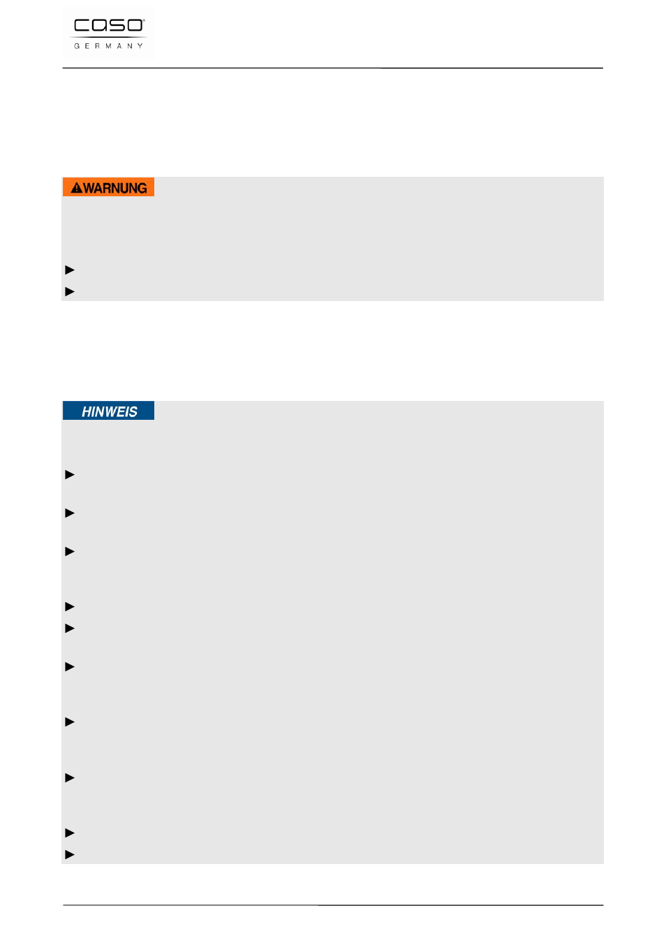 1 gebruik volgens de voorschriften, 2 algemene veiligheidsinstructies, Waarschuwing | CASO Germany VC 220 Vacuum Set User Manual | Page 110 / 126