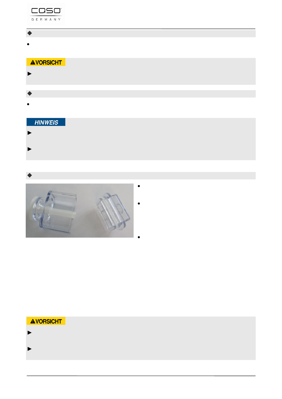 8 störungsbehebung, 1 sicherheitshinweise | CASO Germany VC 220 Vacuum Set User Manual | Page 27 / 126