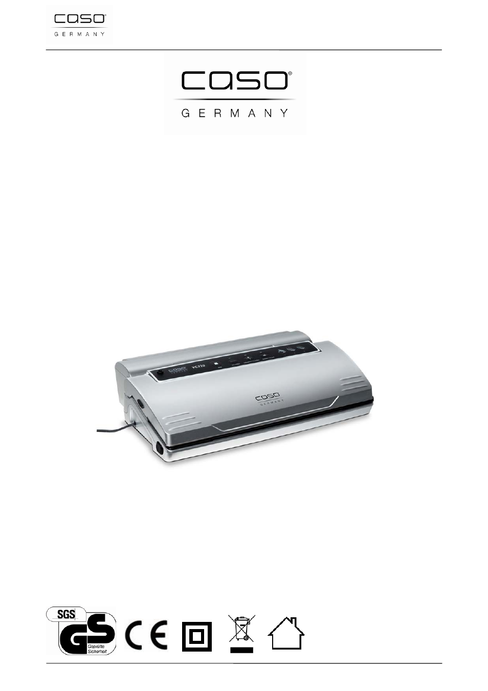 Original operating manual, Vacuum sealer system vc220 | CASO Germany VC 220 Vacuum Set User Manual | Page 30 / 126