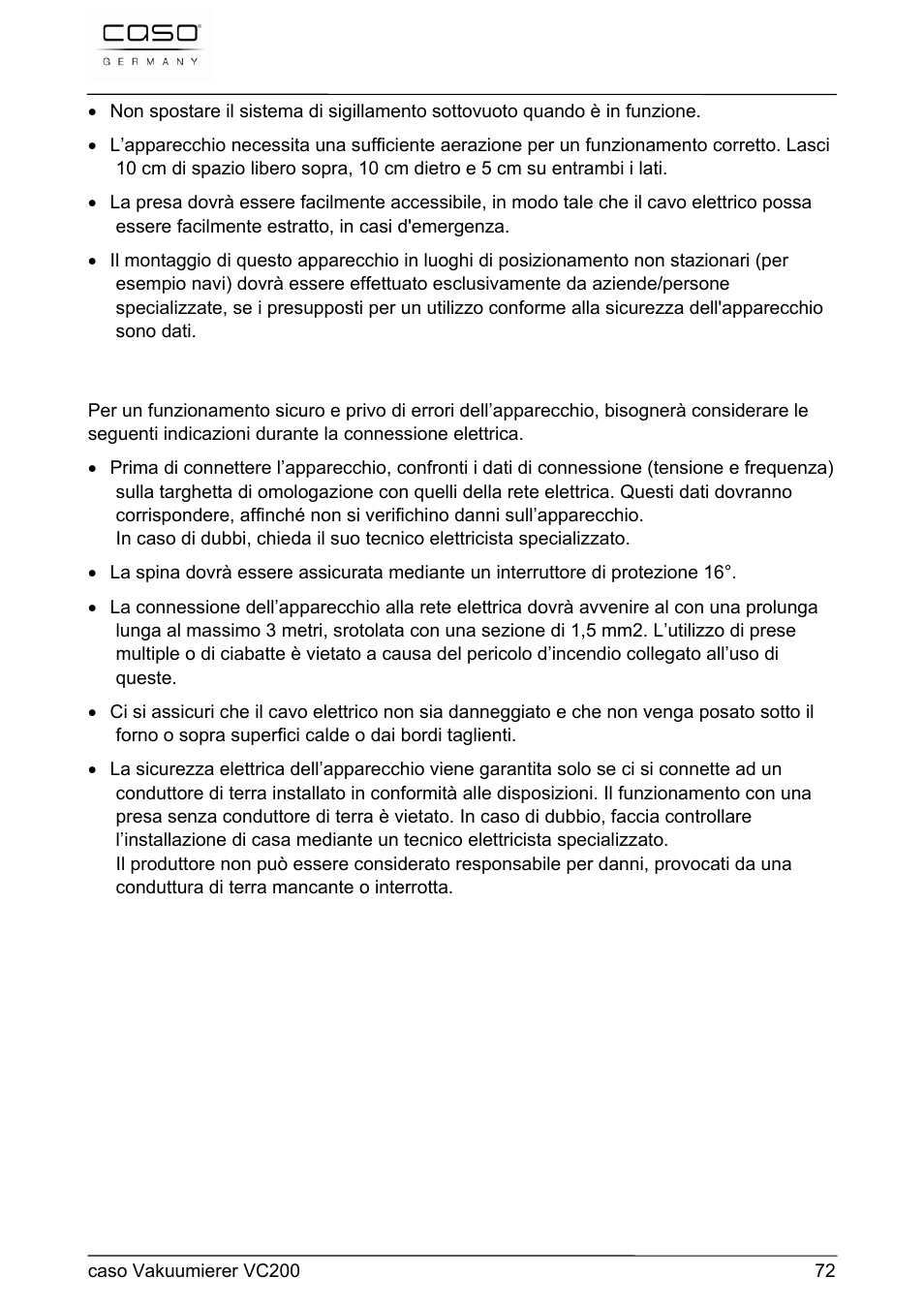 CASO Germany VC 200 Vacuum System User Manual | Page 72 / 117