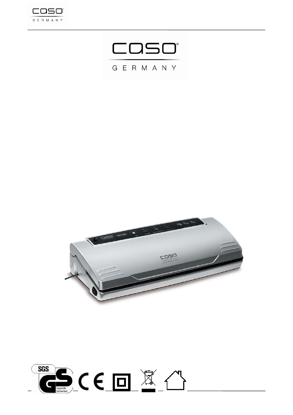 Original operating manual, Vacuum sealer system vc120 | CASO Germany VC 120 Vacuum Set User Manual | Page 29 / 122