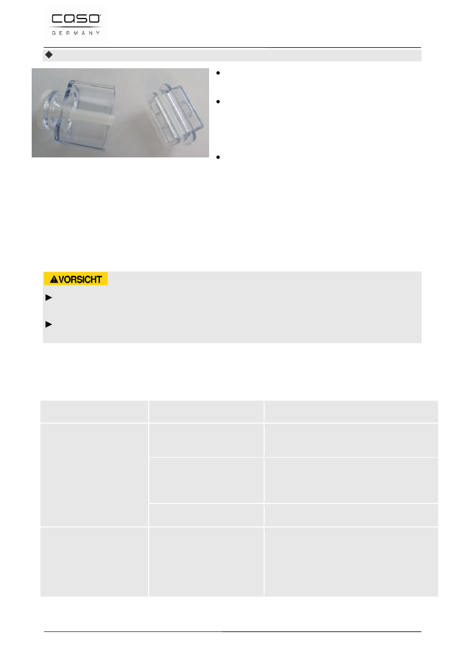 23 réparation des pannes, 1 consignes de sécurité, 2 origine et remède des incidents | Prudence | CASO Germany VC 120 Vacuum Set User Manual | Page 64 / 122