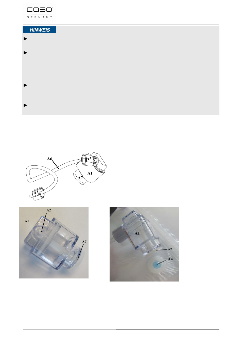 4 confezionamento sotto vuoto in un sacchetto zip, 1 panoramica, 2 uso: messa sotto vuoto di un sacchetto zip | Indicazione | CASO Germany VC 120 Vacuum Set User Manual | Page 78 / 122